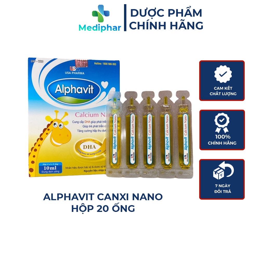 Alphavit Calcium Nano canxi bổ sung canxi cho bé giúp bé phát triển chống còi xương suy dinh dưỡng