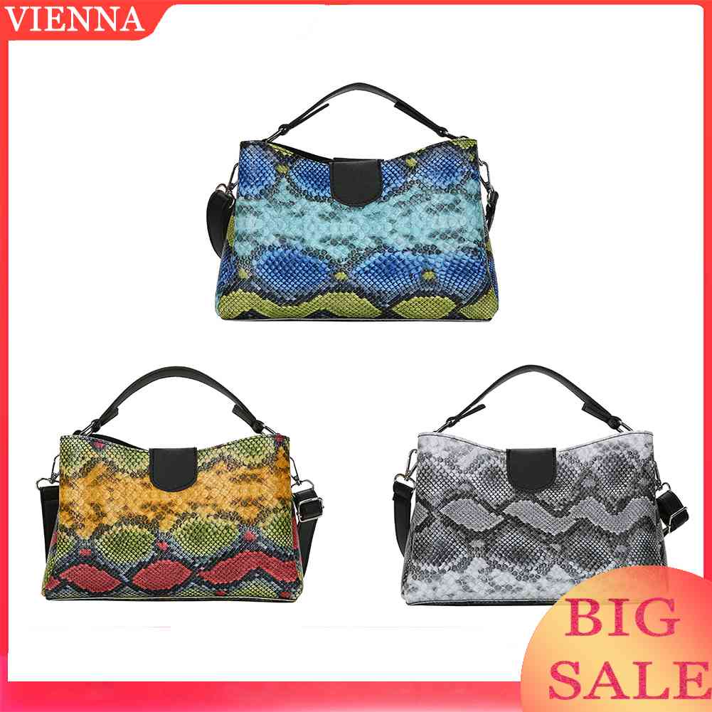 Túi Đeo Chéo Da PU Họa Tiết Da Rắn Thời Trang Cho Nữ