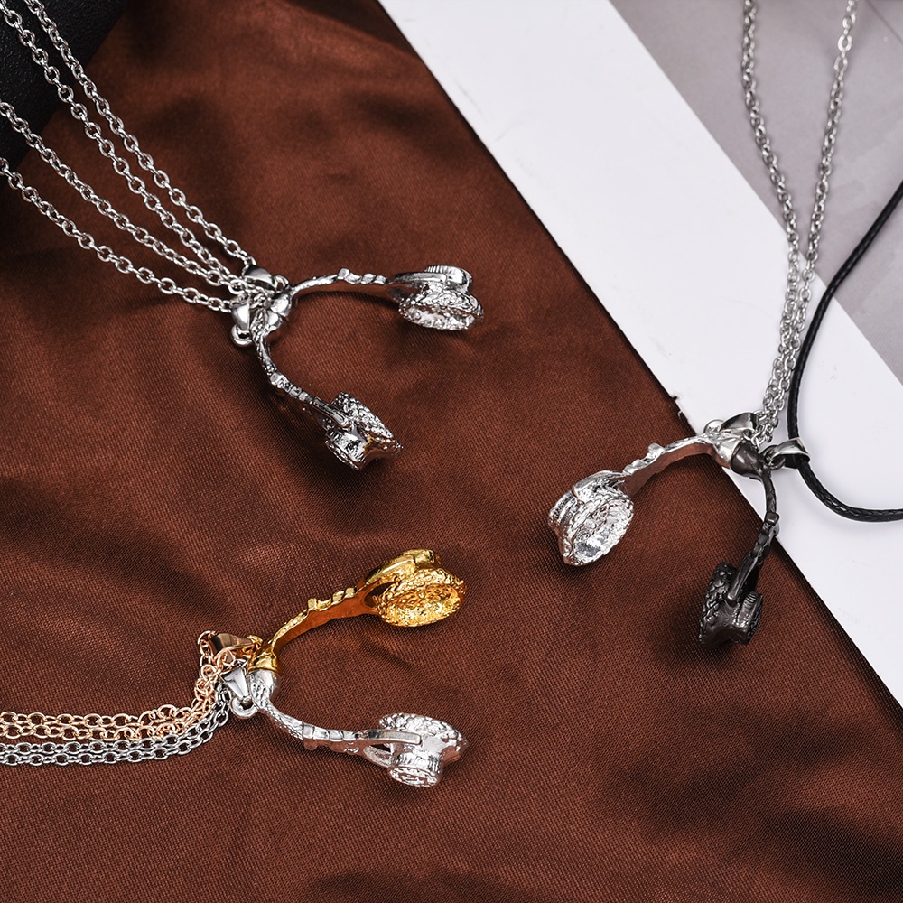 1 Cặp Vòng cổ Kim Loại Mặt Hình Tai Nghe Độc Đáo Thời Trang Unisex