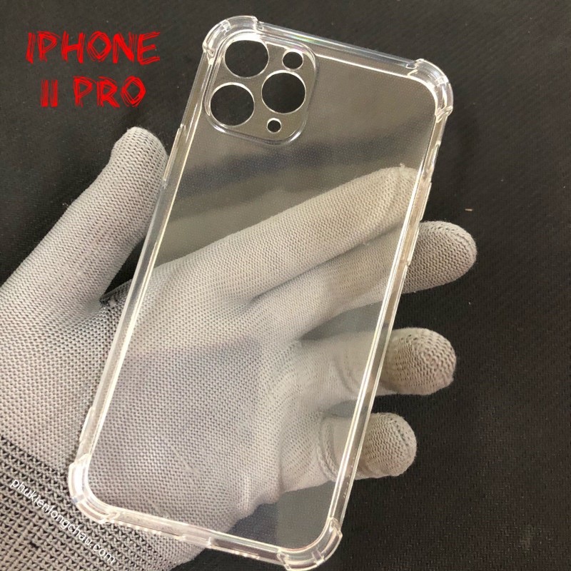 Ốp Lưng iPhone 11 Pro Dẻo Trong Suốt Chống Va Đập Có Gù Bảo Vệ 4 Gốc Silicon Cao Cấp