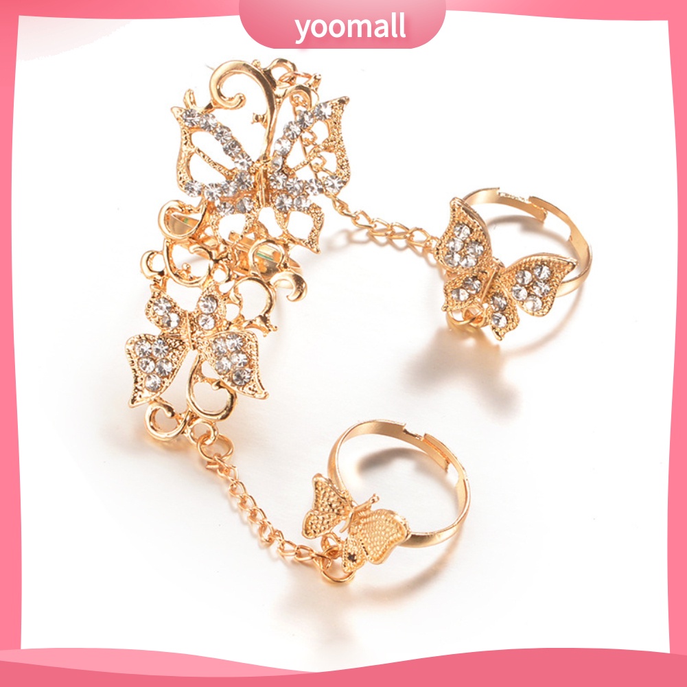 Nhẫn Hình Bướm Rỗng Đính Đá Có Thể Điều Chỉnh Kích Cỡ Thời Trang Dành Cho Nữ