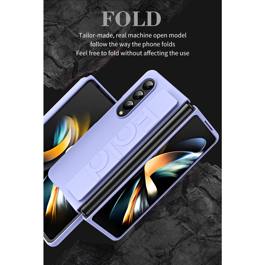 Ốp Điện Thoại Nhựa Cứng Chống Bám Vân Tay Có Dây Đeo Cổ Tay Cho Samsung Galaxy Z Fold 2 Z Fold 3 Z Fold4 5G Galaxy Z Fold 4 3 2