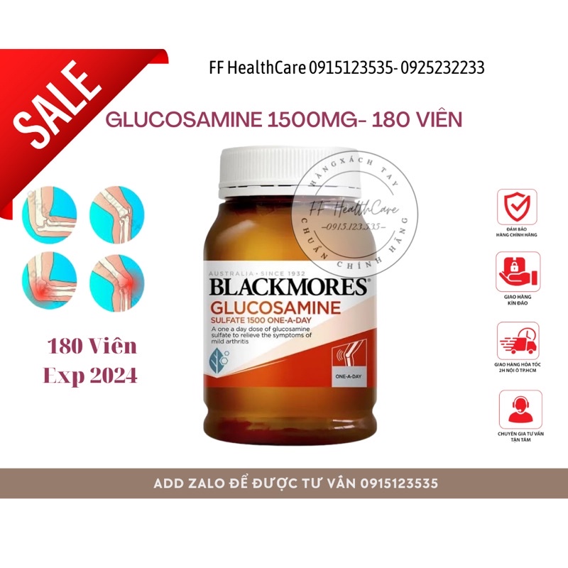 Viên Uống Glucosamine Blackmores 1500mg- Bổ Sung Glucosamine, Giảm Đau Nhức Xương Khớp, Ngừa Thoái Hoá