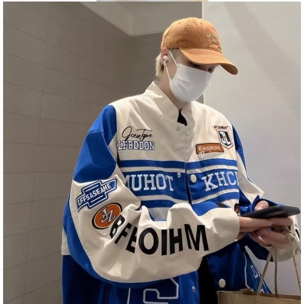 Áo Khoác Bóng Chày Dáng Rộng Phong Cách Hip Hop Cá Tính Cho Nam