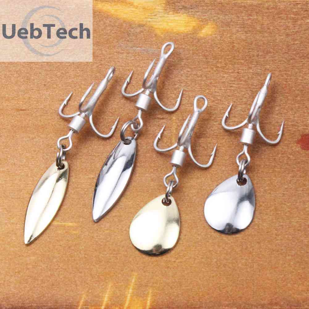 Bộ 10 Móc Câu Cá 3 Lưỡi Xoay Được Bằng Kim Loại Chất Lượng Cao