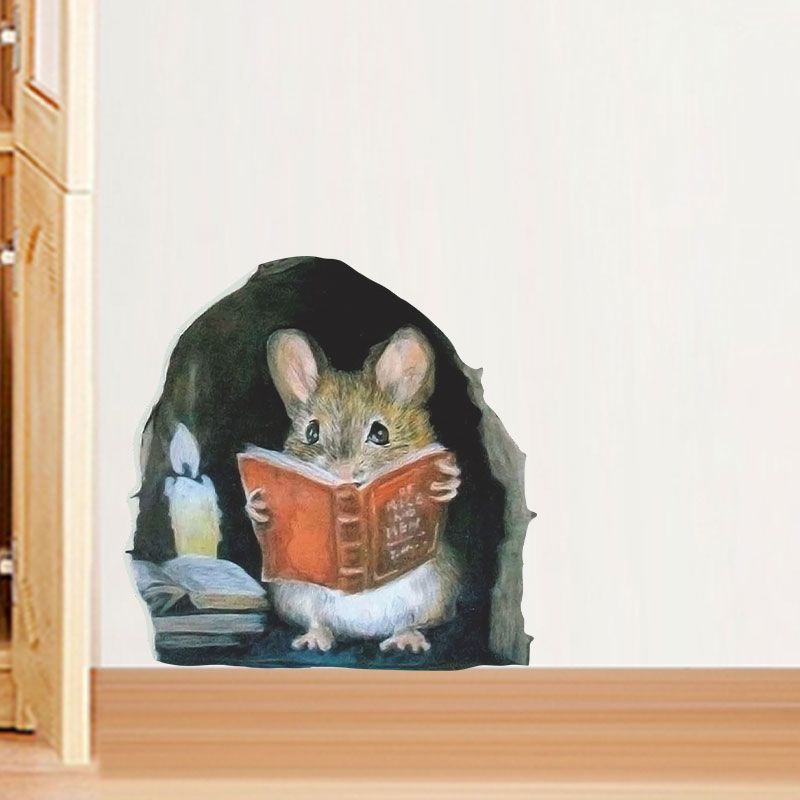 Miếng Dán Tường Vinyl Hình Mèo 3D Sống Động Trang Trí Nhà Tắm