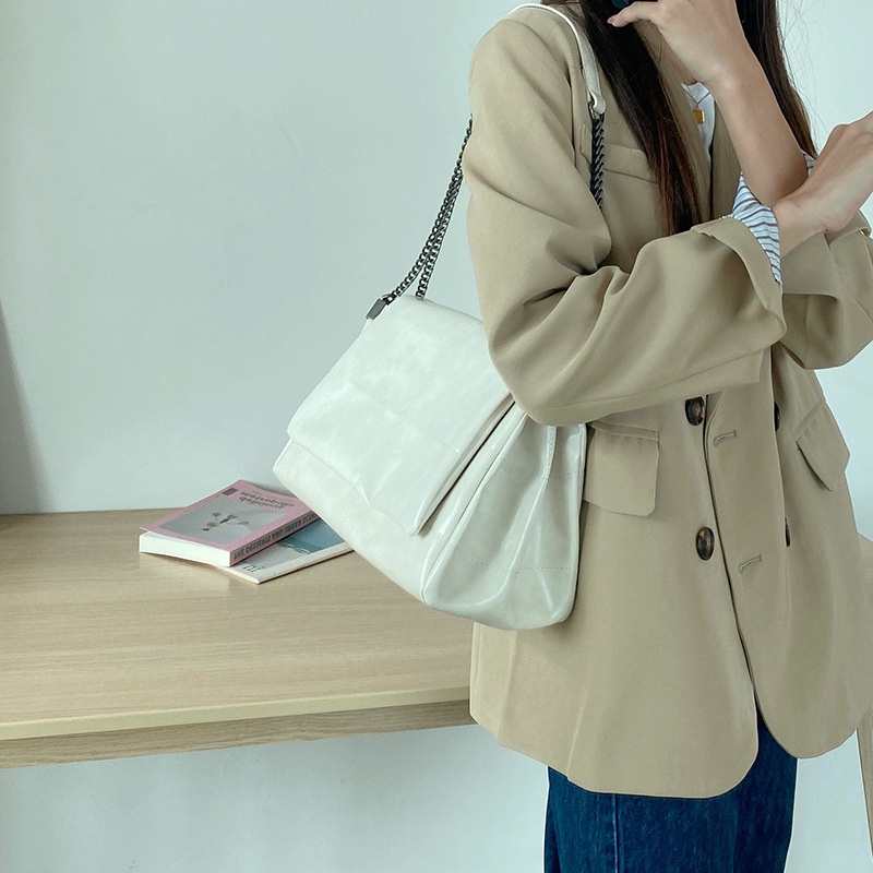 MISCHA Túi Xách Da PU Sức Chứa Lớn Màu Trơn Thời Trang Dễ Phối Đồ