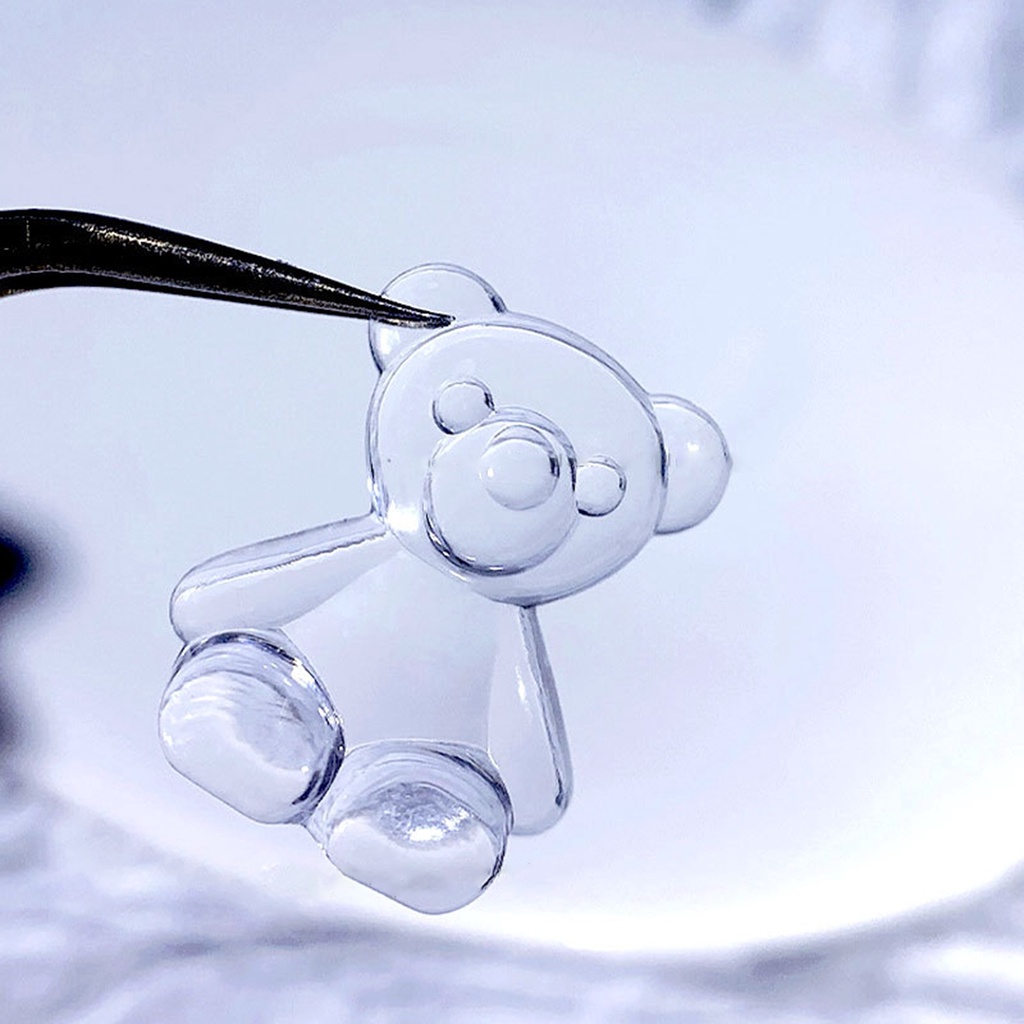 Bộ 20 Thẻ Trưng Bày Móng Tay Trong Suốt Hình Gấu Độc Đáo