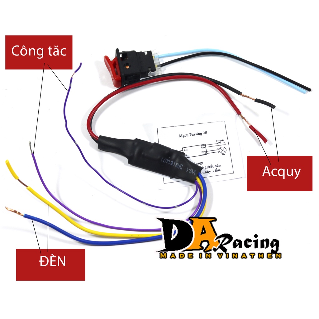 Mạch Pasing đèn trợ sáng 1 màu L4x,L6x,l9x vvv Tặng công tắc