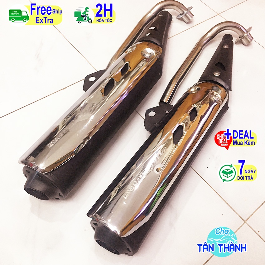 Pô exciter 2010 kèm cổ inox cho Sirius xăng cơ êm zing và móc, pô xe máy Yamaha nổ hay dày chắc No 104