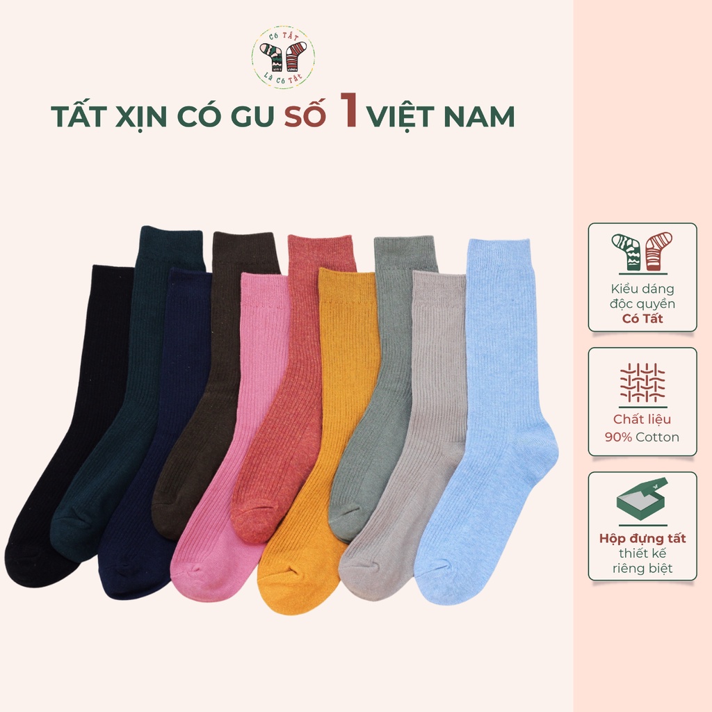 Tất nam cao cổ Có Tất Là Có Tất basic nhiều màu dệt gân trẻ trung phong trần - MRAIMIN