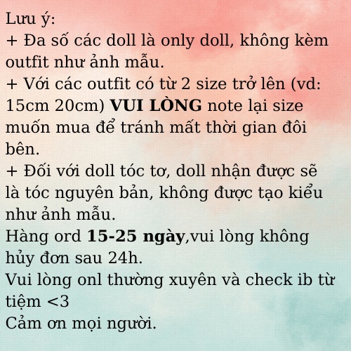 Doll Bướm Đêm không thuộc tính 15cm 20cm 40cm - Búp bê không thuộc tính có tai 15cm 20cm 40cm