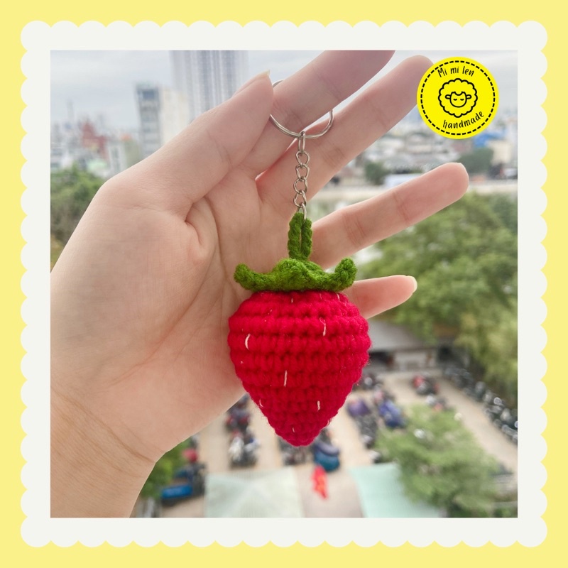 Móc khoá trái dâu tây dễ thương, cute