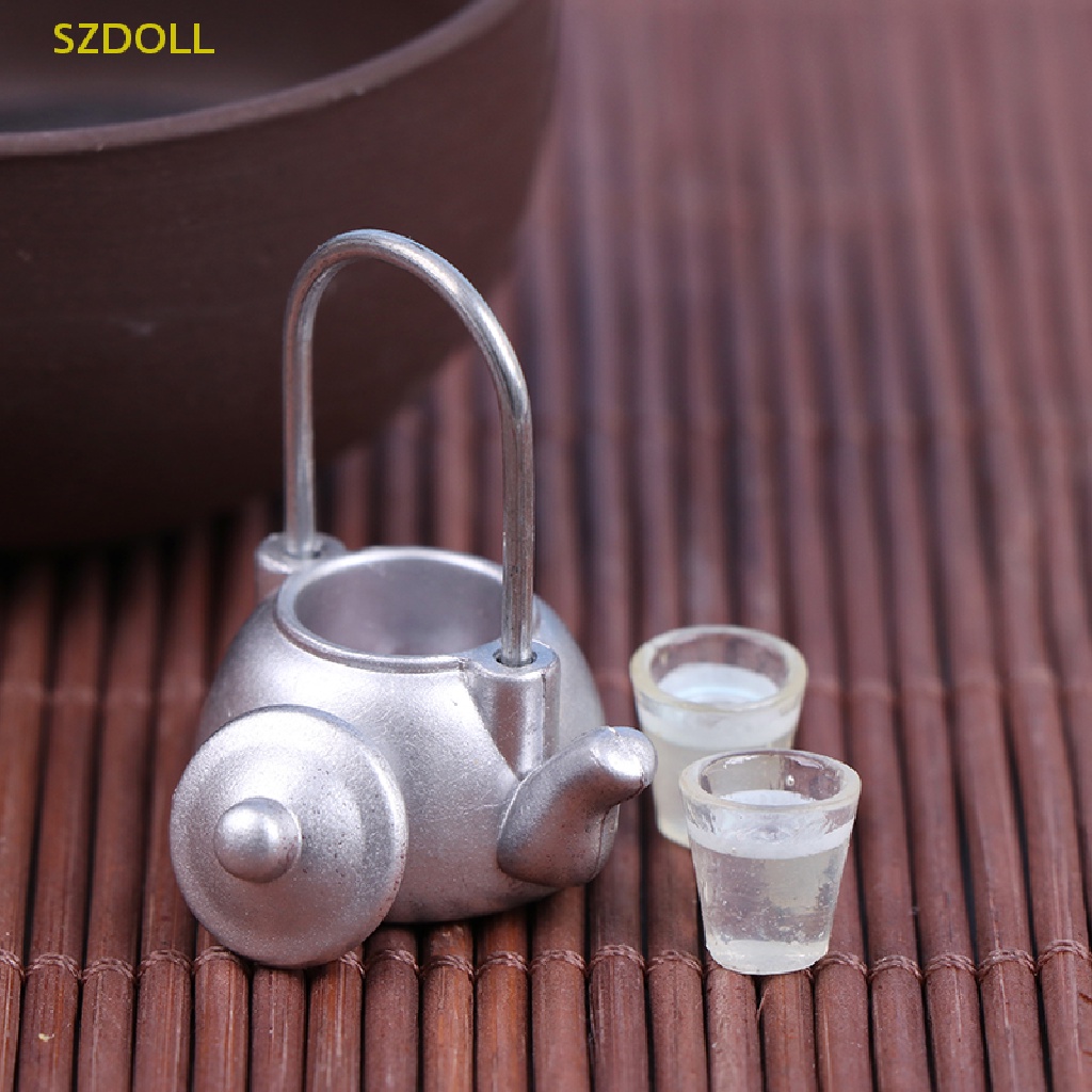 Set 3 Mô Hình Ấm Trà Mini Trang Trí Nhà Búp Bê Phong Cách Vintage