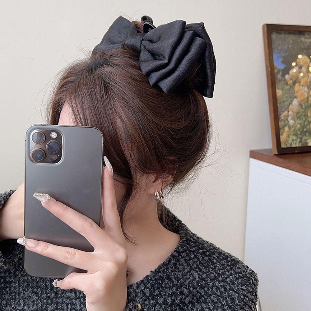 Kẹp Tóc Hình Nơ / Cá Mập Họa Tiết Hình Học Sáng Tạo Cho Nữ