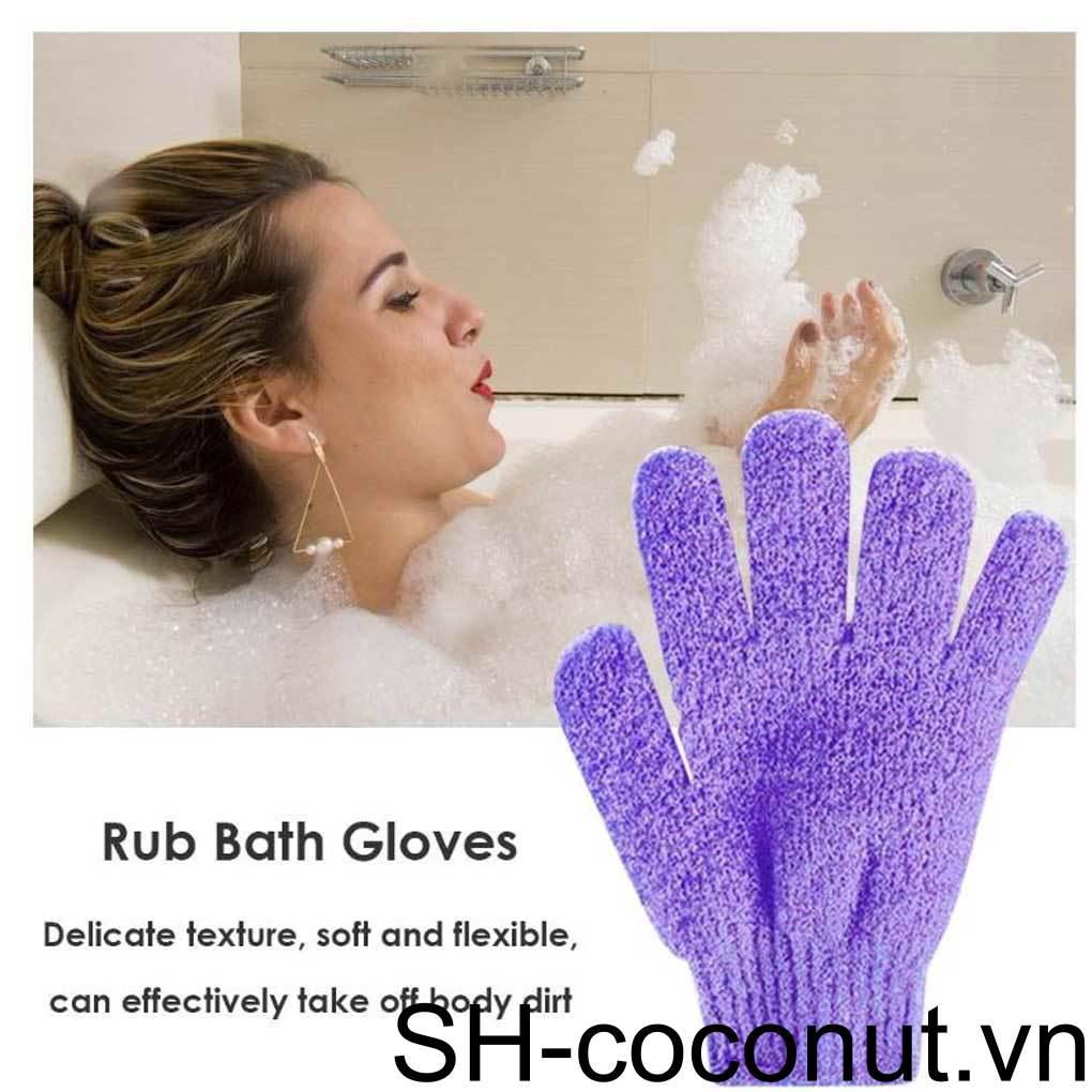 Bộ 2 Găng tay đi tắm Hai Mặt Tẩy Tế Bào Chết Dưỡng Ẩm Lưng
