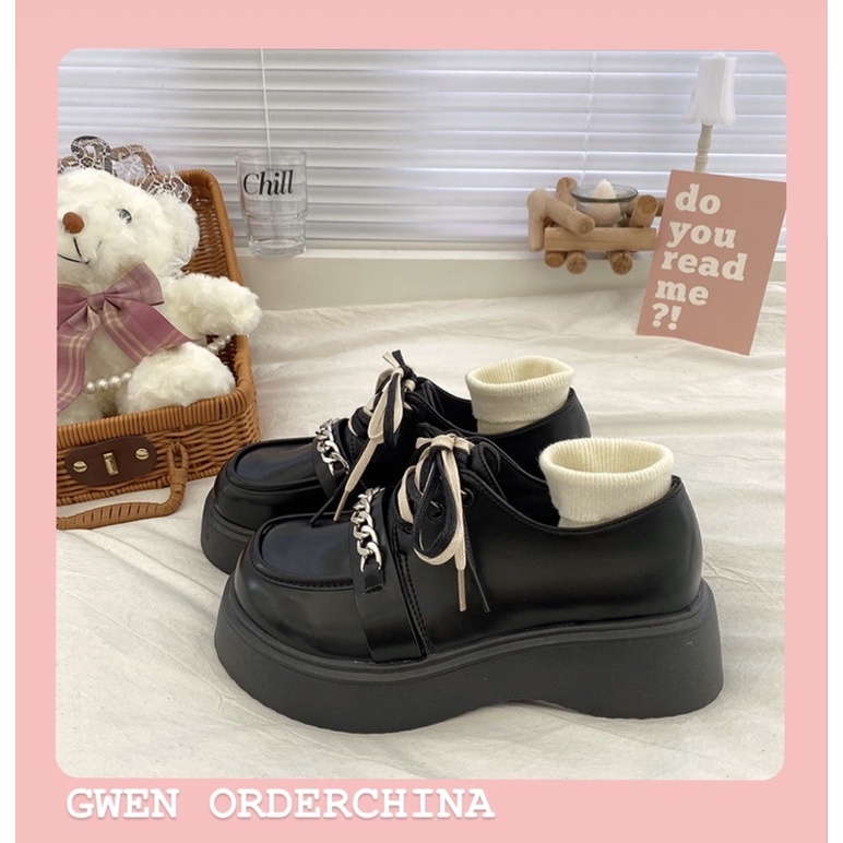 [ ORDER ] Giày da đế xuồng phong cách retro