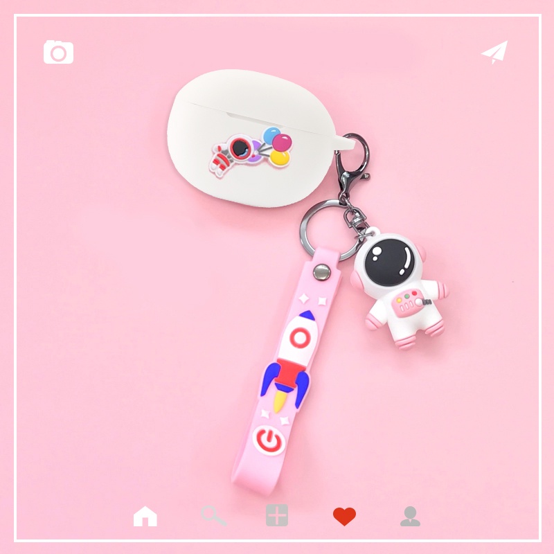 Vỏ Bảo Vệ Hộp Sạc Tai Nghe Soundpeats Free2 Bằng Silicon Hình Phi Hành Gia / Thỏ Dễ Thương