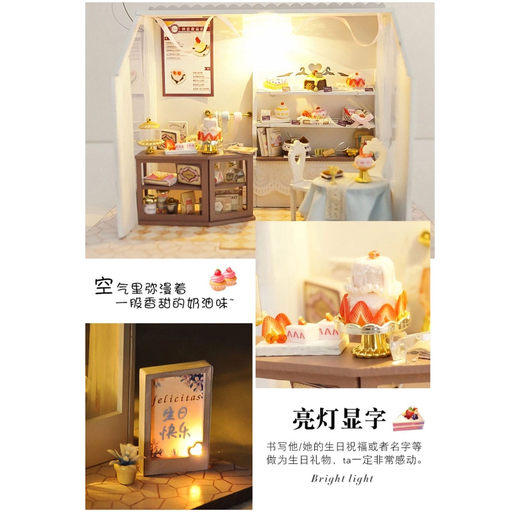 Mô Hình Nhà Gỗ DIY Tiệm Bánh Ngọt