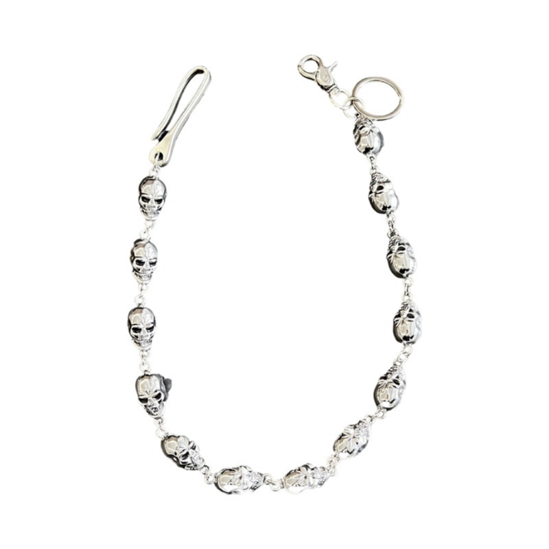 Dây Xích Gắn Ví Phối Móc Hình Đầu Lâu Phong Cách Gothic