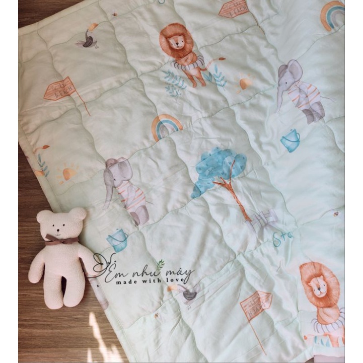 Nệm chống thấm Tencel cao cấp 100% thiên nhiên dành cho bé sơ sinh và bé nhỏ nằm ngủ, mang đi học