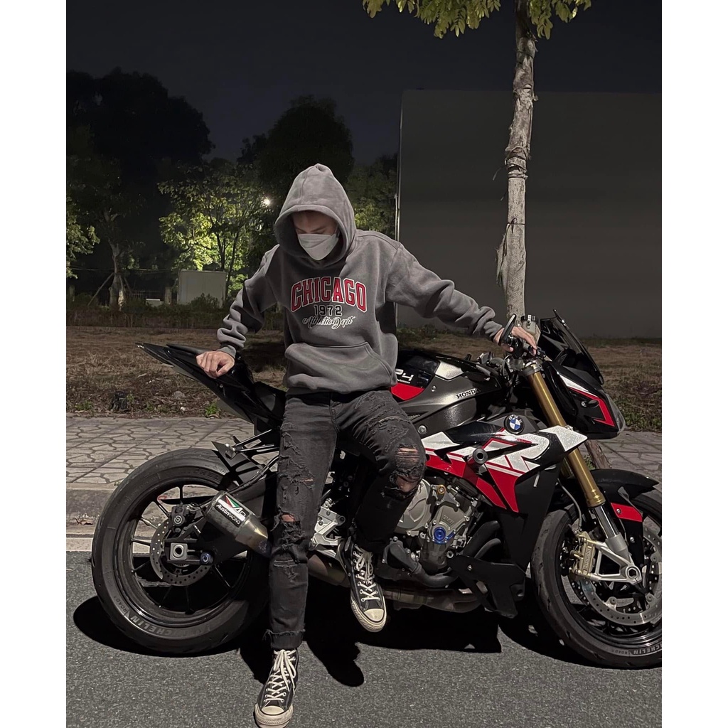 Áo hoodie CHICAGO unisex ullzang nỉ ngoại local brand - Áo khoác nỉ unisex 5 màu có form rộng XL - LOUSI.SG