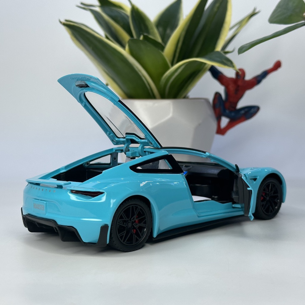 Mô hình xe Tesla Roadster mui trần tỷ lệ 1:24 bằng kim loại chiếc xe thể thao nhanh nhất được Mỹ sản xuất