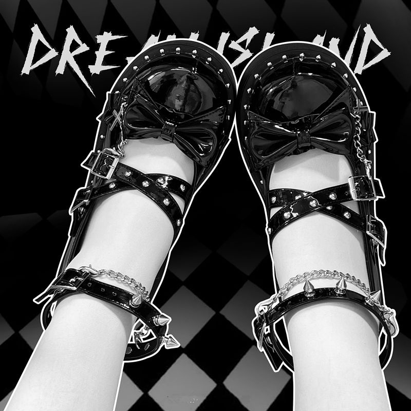 Giày Da Đế Xuồng 2Yk Kiểu Lolita Gothic Dễ Thương