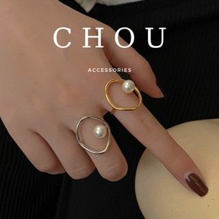 Nhẫn hình tròn đính hạt ngọc | chou accessories |