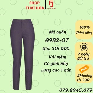 Thái Hoà Chính Hãng Quần tây lưng cao màu xám tôn vòng 3 cực đẹp G982