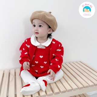 Set áo khoác+ yếm len hàng Quảng Châu siêu đẹp cho bé gái