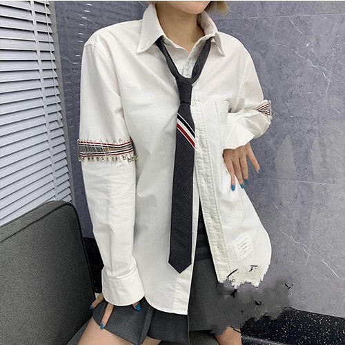 Áo Sơ Mi Ghim Tay Thom❤️Áo Sơ Mi Thom Khóa 4 Sọc Tay, Hàng Form Dáng Chuẩn Unisex