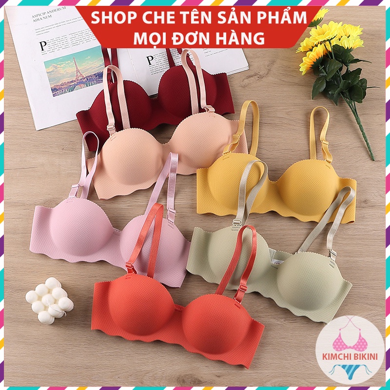 Áo ngực su không gọng không dây nâng ngực quyến rủ KIMCHIBIKINI Áo Con Quả Ngang Đệm Bàn Tay 2cm Nâng Ngực AL018