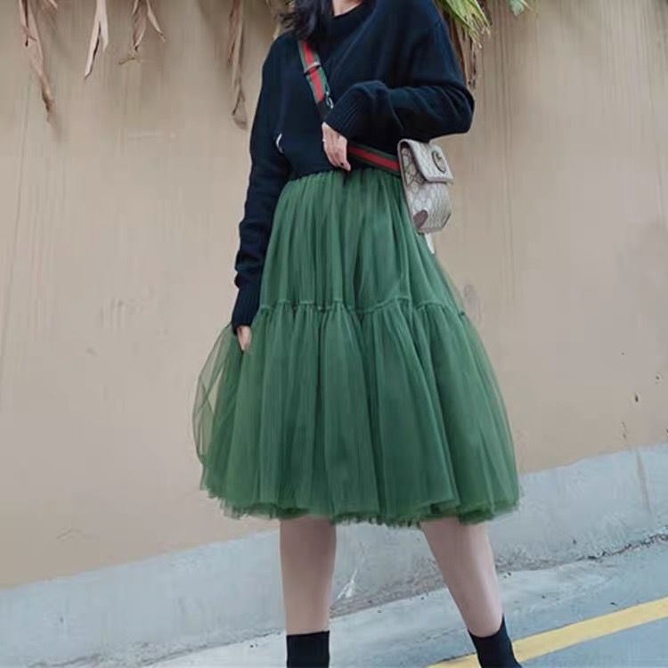 Chân Váy Lưới Ngắn Lưng Cao Dáng Ôm Thời Trang Thu Đông Hàng Mới 2023