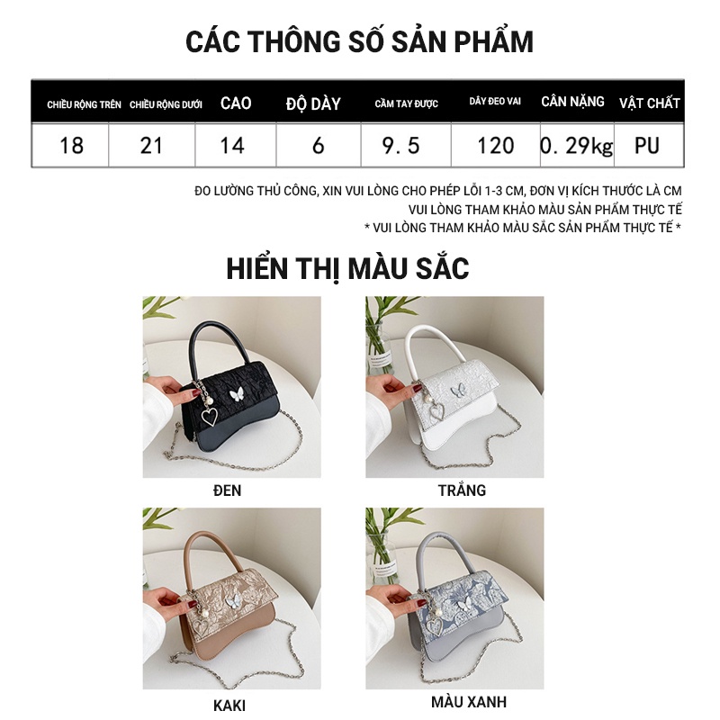 Túi Đeo Chéo Hình Vuông Nhỏ Họa Tiết Bướm / Trái Tim Thời Trang Mới 2022 Gylb1339