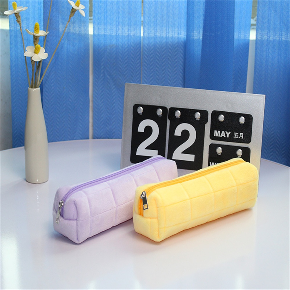 Túi Đựng Bút Chì / Mỹ Phẩm Bằng Vải Bông Ngắn Sức Chứa Lớn Sáng Tạo Cho Nữ