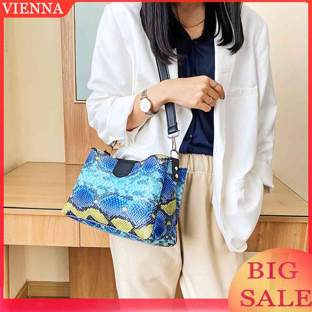 Túi Đeo Chéo Da PU Họa Tiết Da Rắn Thời Trang Cho Nữ