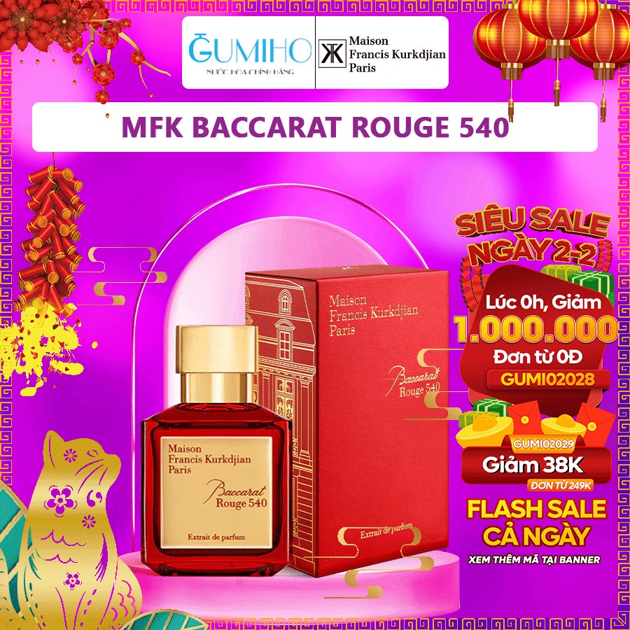 Nước hoa nữ MFK Baccarat Rouge 540 Extrait de Parfum - Sang trọng, Tinh tế, Cuốn hút - Gumiho Perfume