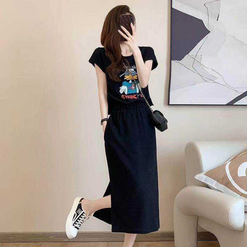 Đầm Thun Dài Qua Gối Giả Hai Lớp Phong Cách Mới