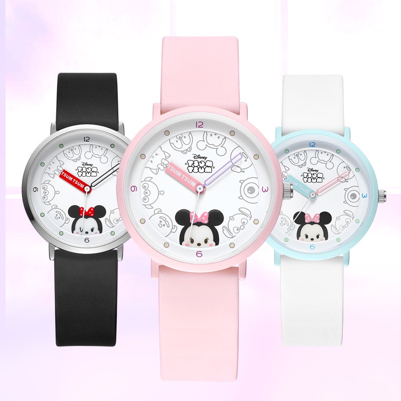 Đồng Hồ Đeo Tay Hoạt Hình Disney Dây Silicone Chống Nước Dành Cho Học Sinh Tuổi Teen