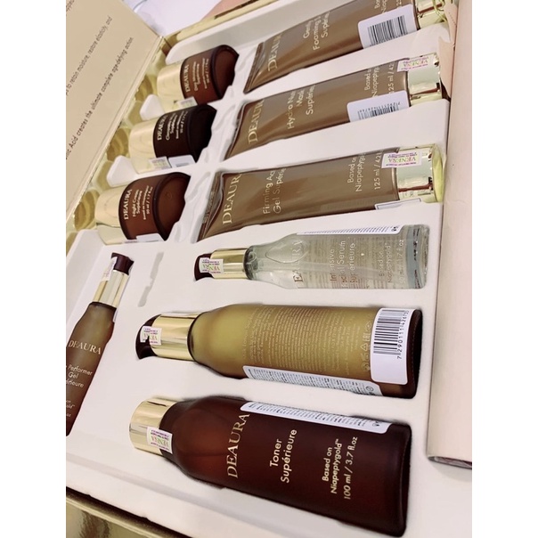 Mỹ phẩm cao cấp spa 5 sao Deaura. Combo : Gel nâng cơ. Gel mắt. Sữa dưỡng.
