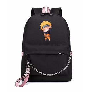 Balo thông minh MÀU ĐEN đi chơi đi học tiện dụng in hình anime chibi IDENTITY V NARUTO AMONG US HỆ THỐNG TỰ CỨU
