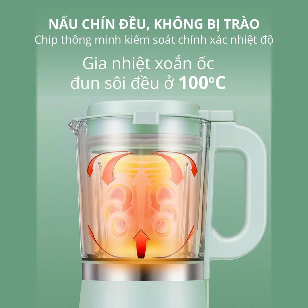 Máy xay nấu cháo làm sữa hạt đa năng Mishio MK316 không cần lọc bã