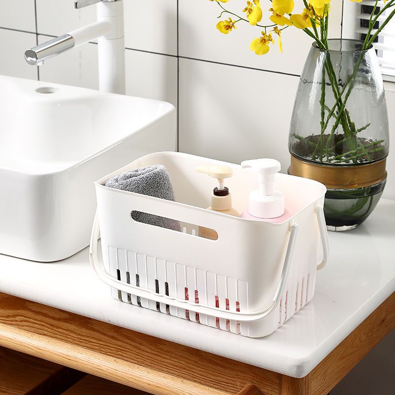 Portable Bath Bath Basket Desktop Storage Basket Household Minimalist Basket Dormitory Bathroom Toil