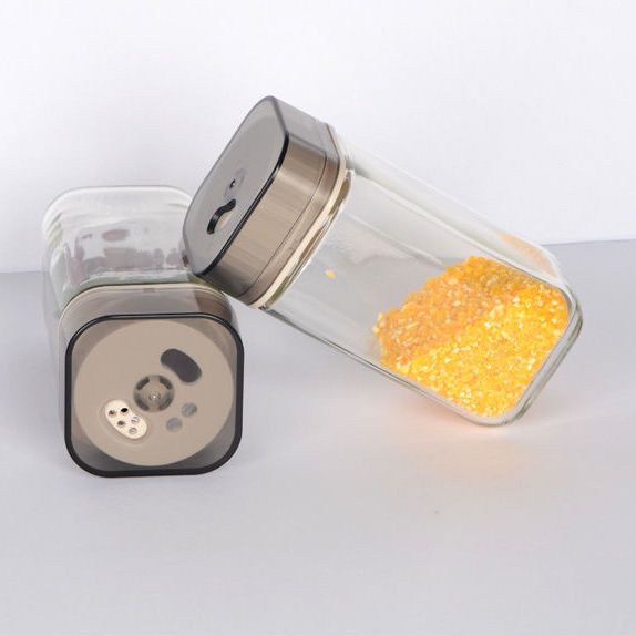Rotating Glass Seasoning Jar Porous Position Spice Jar Kitchen Multi-Functional Household Seasoning 