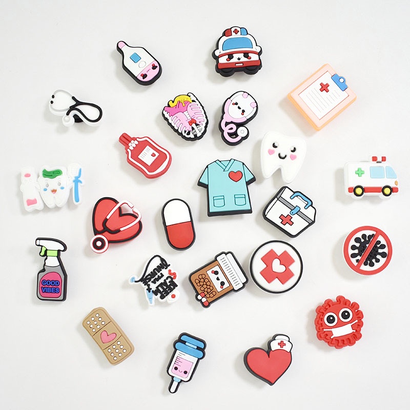 Thời trang Crocs Jibbitz Phụ kiện Sáng tạo "Cơ quan y tế" Phim hoạt hình Khóa giày DIY Charm