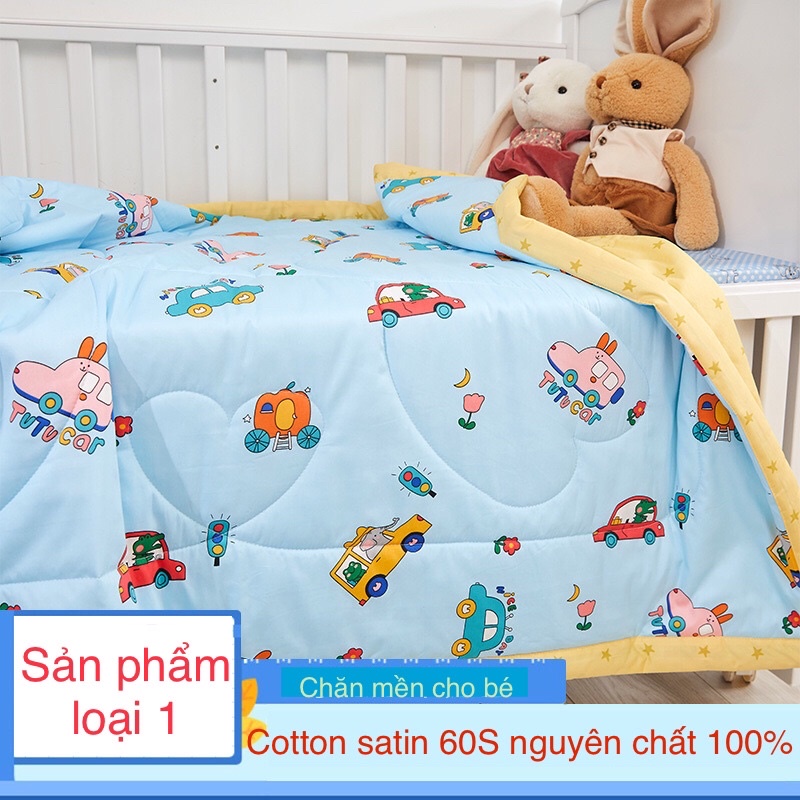 Chăn mền cotton satin 60S nguyên chất 100% cho bé ❣️1m2x1m5❣️ - chăn mền mùa hè