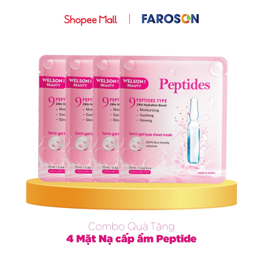 [H&B Gift] Combo 4 miếng mặt nạ cấp ẩm peptides