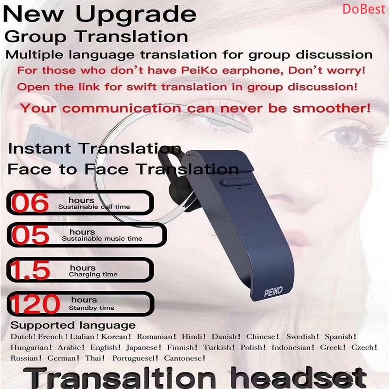 Tai nghe không dây Thông Minh 50+ Ngôn Ngữ Và Phụ Kiện