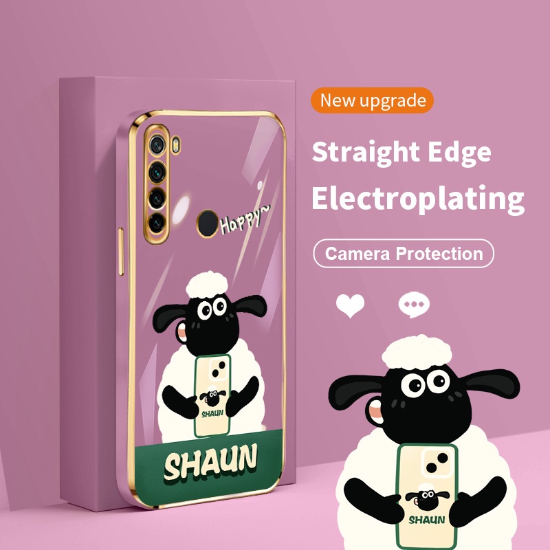 Ốp Điện Thoại Silicon Mềm Mạ Điện Hình Vuông Bảo Vệ Ống Kính Máy Ảnh Cho Xiaomi Redmi Note 8 2019 2021